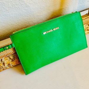 Green Michael Kors Wristlet